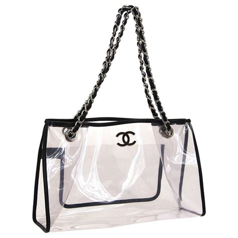 chanel clear tote bag|large zipped shopping bag chanel.